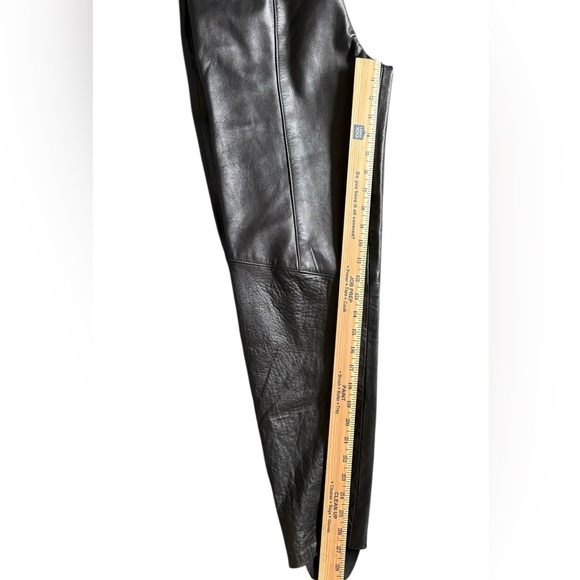 Vintage Cedars Black Leather Stirrup Pants Ankle Zip‎ High Waist Size 10 - Picture 7 of 16